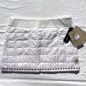 Apl N Rock Quilted Puffer Skirt Duck Down Mini Womens 5 XL Ice White